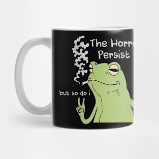 The Horrors Persist Frog Sweatshirt, Funny Crewnecks, Froggy, Funny Cottage Core, Frog Lover, Silly Gift, Liberal Democrat, Gag Gift, Trendy Mug